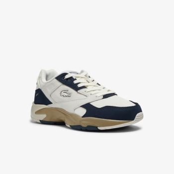 Lacoste Storm 96 Lo Nubuck Leather Sneakers - Tenisky Dámské Bílé / Tmavě Blankyt | CZ-3Qt9NX